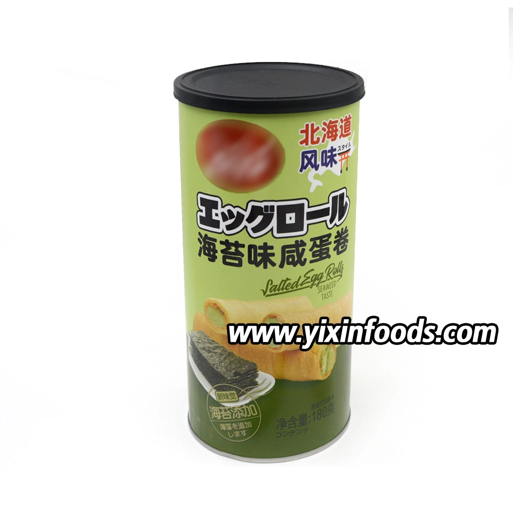 Wholesale Salted Egg Flavor Seaweed Nori Egg Roll Wafer Biscuits